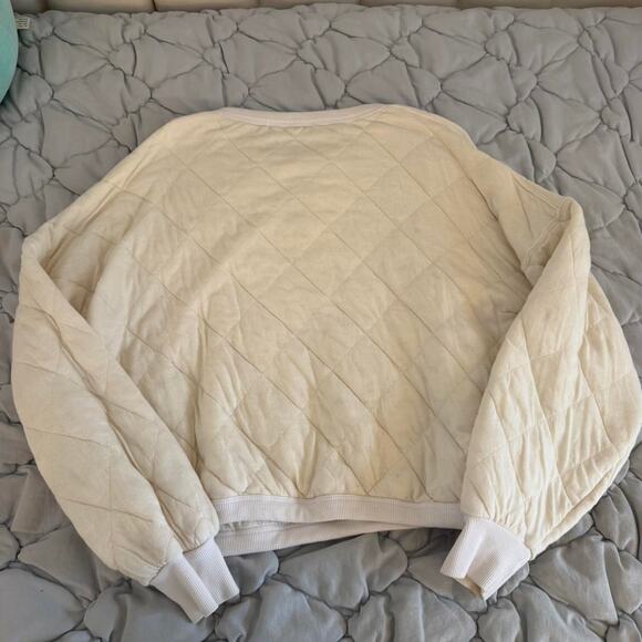 Stateside Quilted Cream Pullover - Extremely soft! 100% Cotton. Size S - Picture 4 of 4